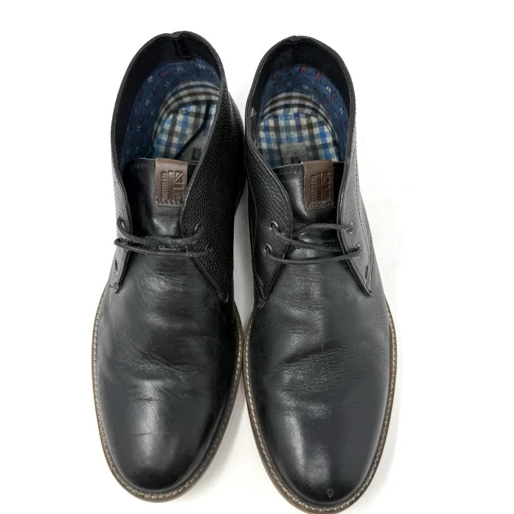 Ben Sherman  Black Pebbled‎ Leather Chukka Boots  Mens Size 7